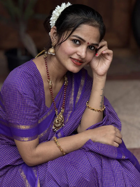 Royal Purple Kanchi Cotton Saree